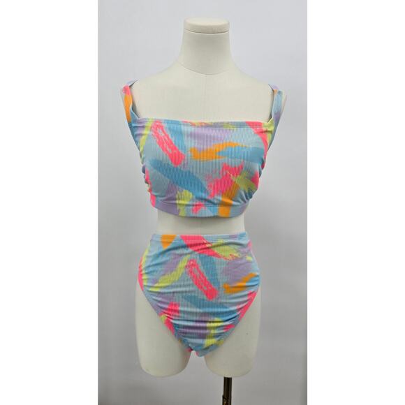 Wild Fable Ribbed Color Splash Bikini Set - Picture 1 of 6